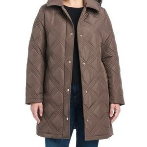 Jones, New York Women's Quilted Brown Coat